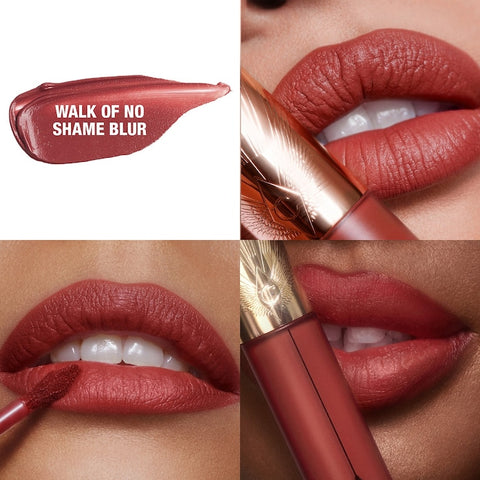 Charlotte Tilbury Airbrush Flawless Matte Lip Blur Liquid Lipstick in Walk Of No Shame Blur