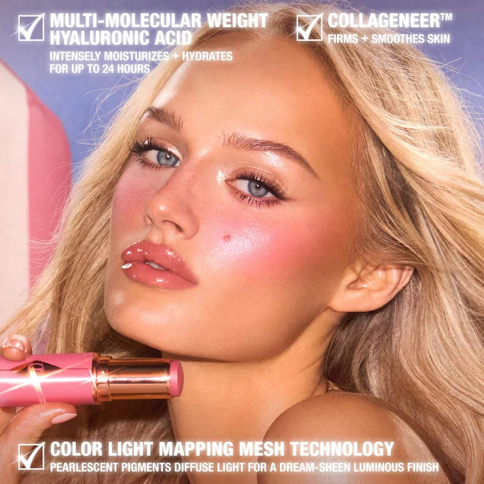Charlotte Tilbury Unreal Lip + Cheek Glow Blush Stick in Rosy Glow